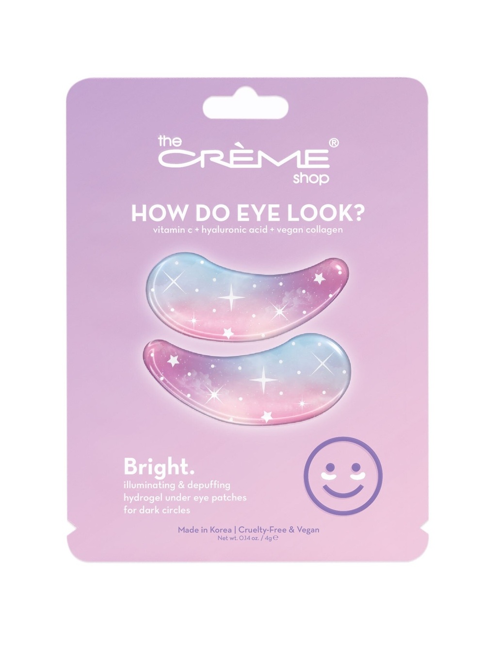 Bright Hydrogel Under Eye Patches - Pink/Purple pack of 6